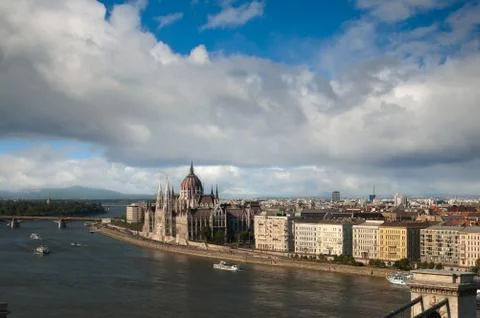 Budapest view from Gellert hill, Hungary Stock Photos