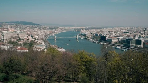 Budapest view from the hill with Danube river Video stock 74229060