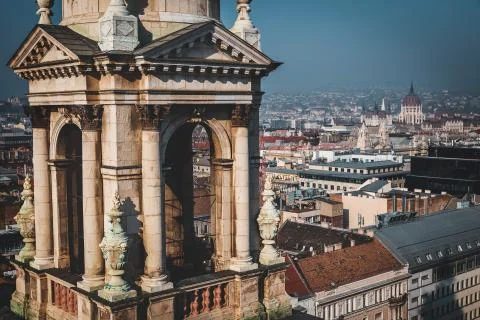 Budapest view from the observation deck at St Stephen Basilica, Hungary Stock Photos