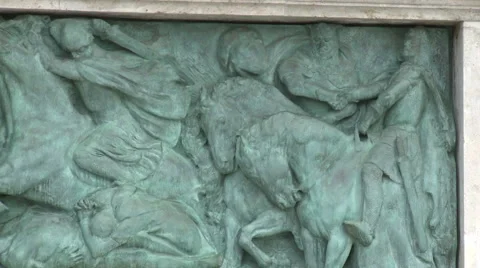 Budapest Wall Horses Stock Footage 46014599