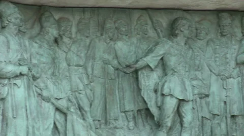 Budapest Wall Monument Stock Footage 46015874
