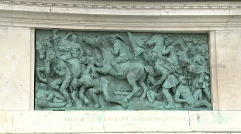 Budapest Wall Sculpture Stock Footage 46014835