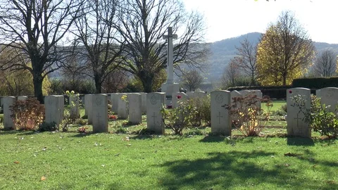 Budapest War Graves Cemetery Stock Footage 100401200