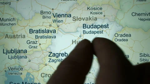 Budapest on the world map Stock Footage 47754470