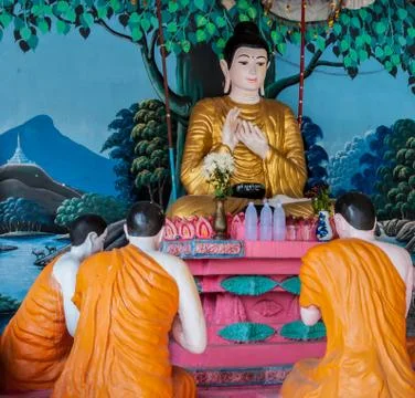Budda and follower Stock Photos