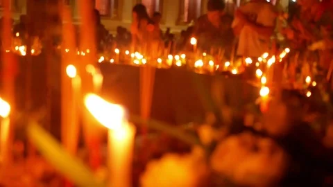 Budda lamp bokeh orange Stock Footage 112541096