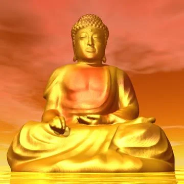 Buddha - 3D render Stock Illustration