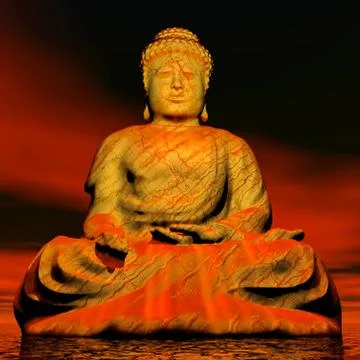 Buddha - 3D render Stock Illustration