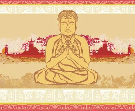 Buddha - abstract card Stock Illustration