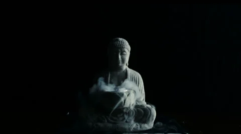 Buddha And Medium Smoke Video stock 68412127