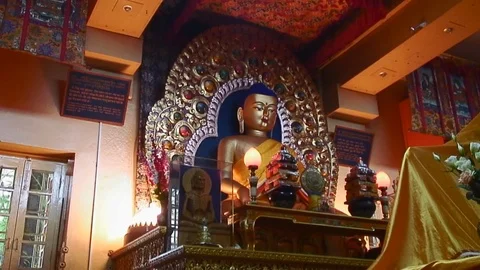 Buddha and Safe Tibetan Scriptures, India Stock Footage 92394342