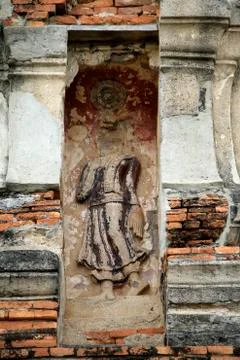 Buddha and wall Stock Photos
