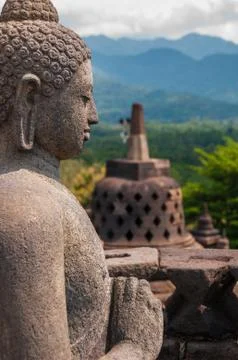 Buddha at Borobudur Foto stock
