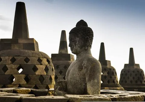 Buddha-Borobudur Stock Photos