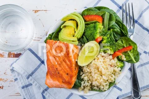 Buddha bowl - balanced meal Stock Photos