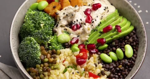 Buddha bowl Stock Footage 169873852