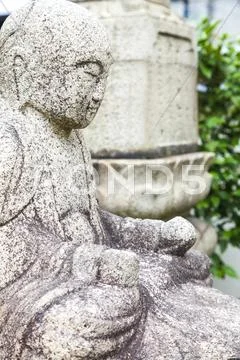 Buddha Carving Statue at Buddhist Temple Stock Photos