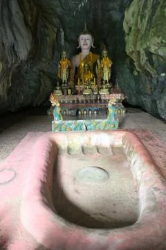 Buddha in cave Stock Photos