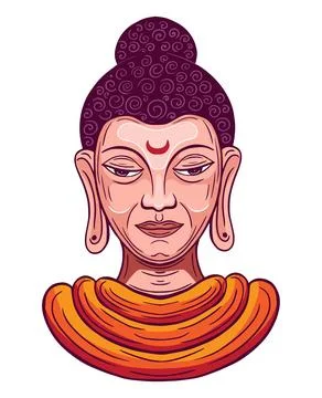 Buddha close up face vector Illustrazione stock