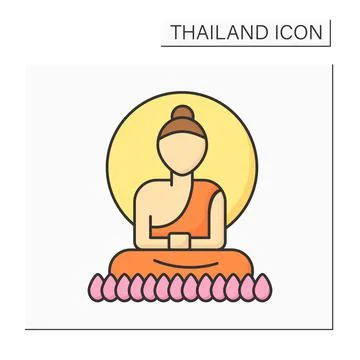Buddha color icon Stock Illustration