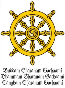 Buddha Dharmacakra wheel Stock Illustration