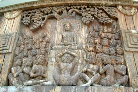 Buddha with Disciples Stock Photos