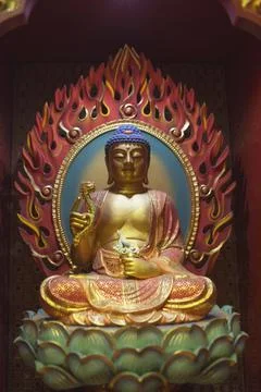 Buddha with dragon Stock Photos