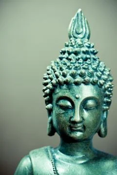 Buddha face green Stock Photos
