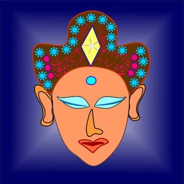 Buddha Face Stock Illustration