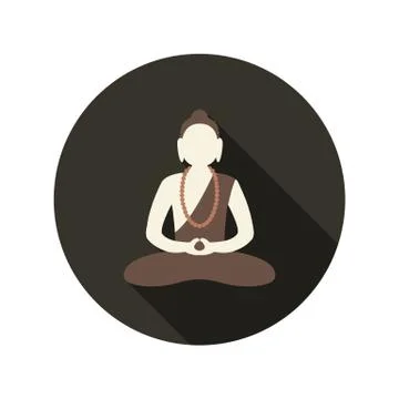 Buddha flat icon, vector illustration Stock Illustration