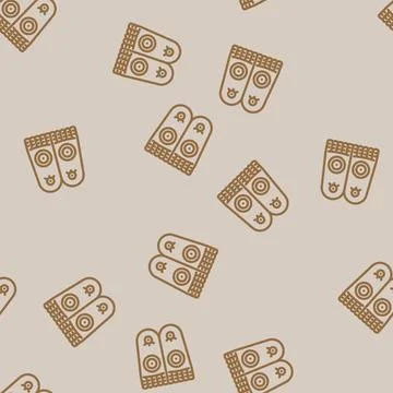 Buddha footprints buddhism line vector seamless pattern Stock Illustration