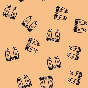 Buddha footprints buddhism vector seamless pattern Stock Illustration