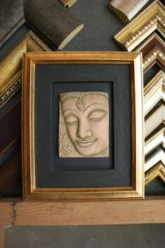 Buddha in frame Foto stock