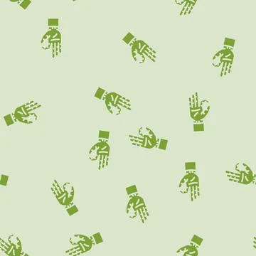 Buddha hand gesture mudra glyph vector seamless pattern Stock Illustration