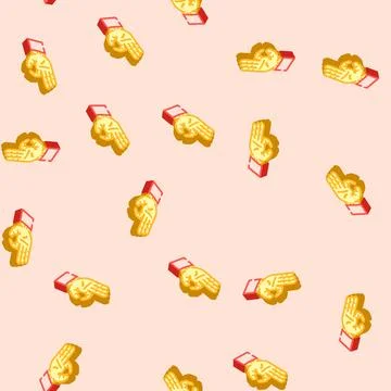 Buddha hand gesture mudra isometric icon seamless pattern Stock Illustration