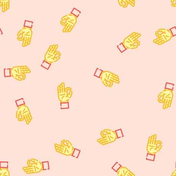 Buddha hand gesture mudra vector seamless pattern Stock Illustration