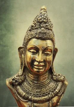 Buddha head bronze statue Stock Photos