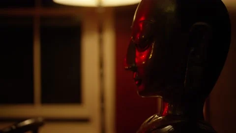 Buddha Head Interior - Dramatic Lighting 動画素材 132302141