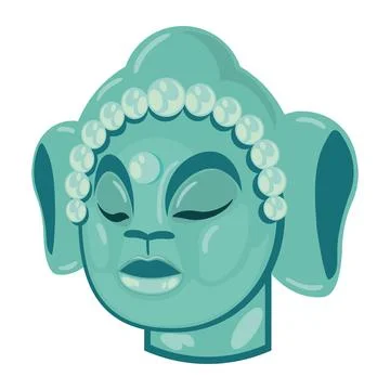 Buddha head statue Stock Illustration