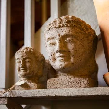 Buddha heads 스톡 사진