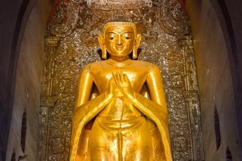 Buddha image at Ananda temple Stock Photos