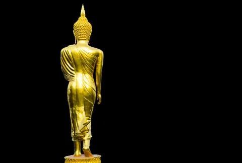 Buddha image art on solid black background Stock Photos