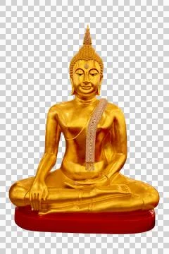 Buddha image on  background isolate  Golden Buddha statue in meditation pos.. Stock Photos