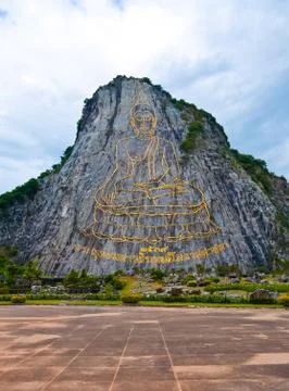 Buddha image on the mountain Foto stock