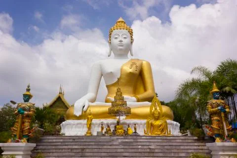 Buddha image at wat pha that doi khum, chiang mai thailand Stock Photos