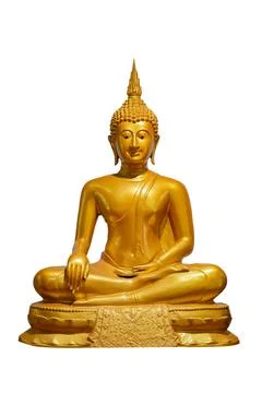 Buddha image on white background isolate Stock Photos
