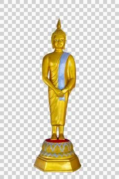 Buddha image on white background isolated on transparent background PNG file Stock Photos