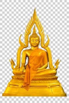 Buddha image on white background isolated on transparent background PNG file Stock Photos