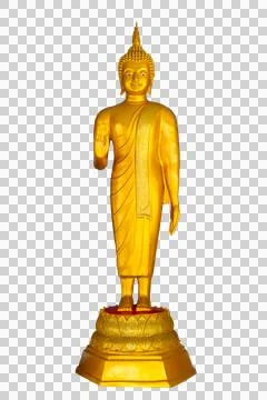 Buddha image on white background isolated on transparent background PNG file Stock Photos