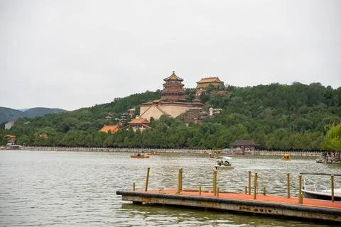 Buddha Incense Pavilion on the Lake in the Summer Palace Stock Photos